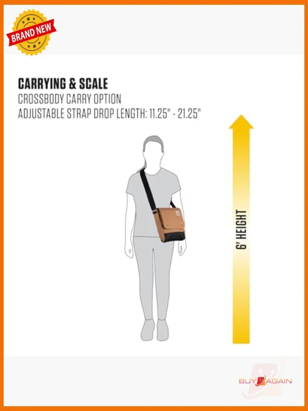 Crossbody Snap Bag Durable Adjustable Flap Over Snap 15